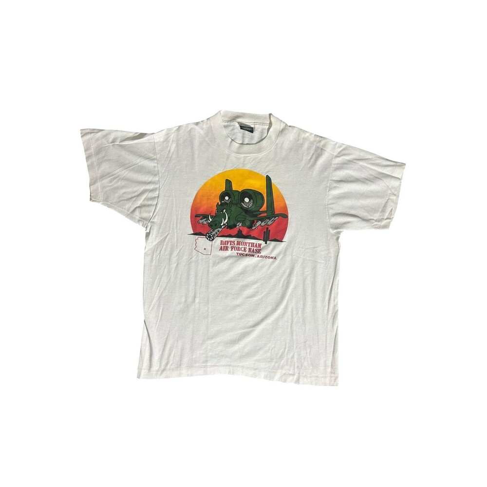 Vtg Screen Stars Air Force Davis Monthan WartHog Fighter Graphic T Shirt L USA